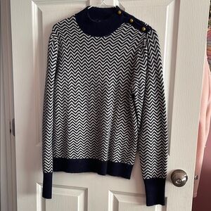 JCrew Navy Chevron Women's Sweater
